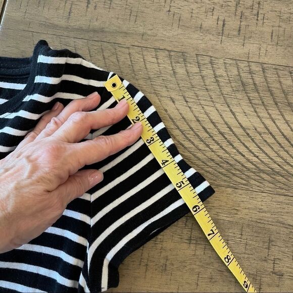 Jones of New York Black and White Striped T-Shirt - Picture 3 of 6